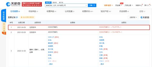 關聯公司注冊資本大幅提升至9.3億美元，增幅超75.47%，聚焦技術咨詢與技術服務領域